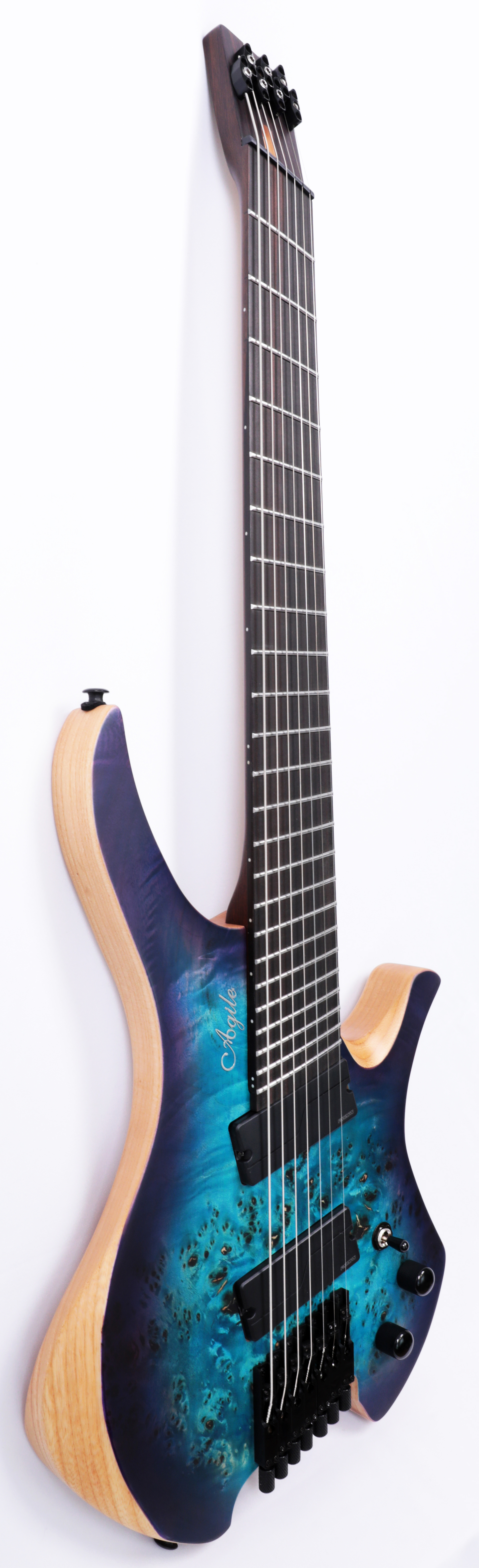 Agile Chiral Nirvana 72527 EB MOD Satin Blue / Purple Headless Guitar