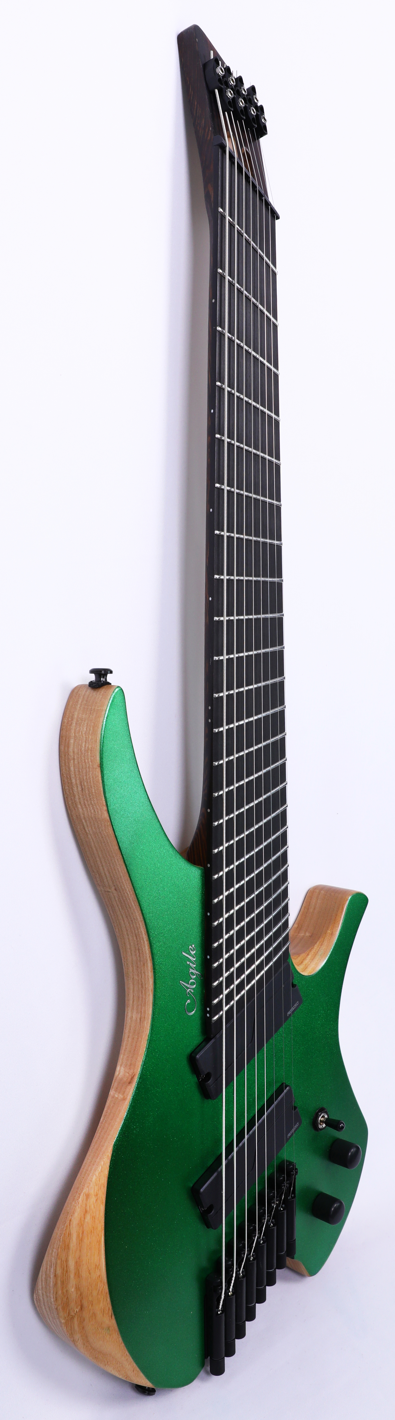 Agile Chiral Nirvana 82528 EB MOD SS Green Metallic Flake Headless Guitar