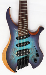 Agile Chiral Parallax 72527 RN Satin Blue / Purple Headless Guitar Advanced Order (11-25)