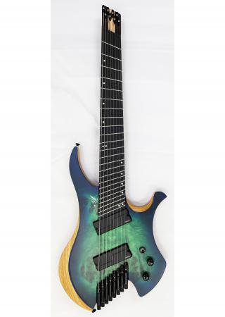 Agile Chiral Nirvana 82528 RL MOD SS Satin Green Blue Burst DOT Headless Guitar