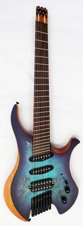 Agile Chiral Parallax 72527 RN HSS Blue / Purple Headless Guitar