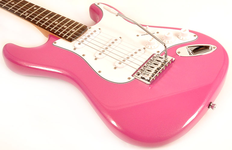 cheap pink guitar