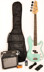 SX Ursa 1 JR RN PK PBU Powder Blue 3/4 Bass Guitar Pack