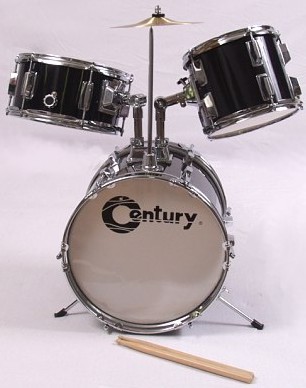 Bateria infantil Century GC-30-4 com acabamento pretoBateria infantil Century GC-30-4 com acabamento preto  